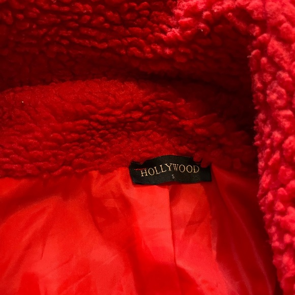 Red teddy coat - Picture 3 of 5